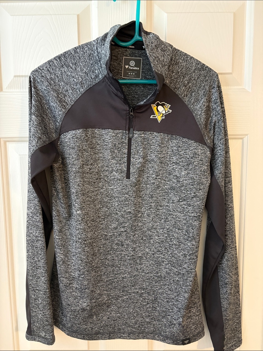 Fanatics Gray Heather Pittsburgh Penguins Quarter-Zip Pullover